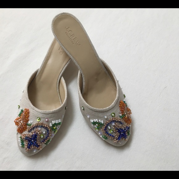 J CREW Beaded Blanche Mini Wedge - Picture 1 of 4
